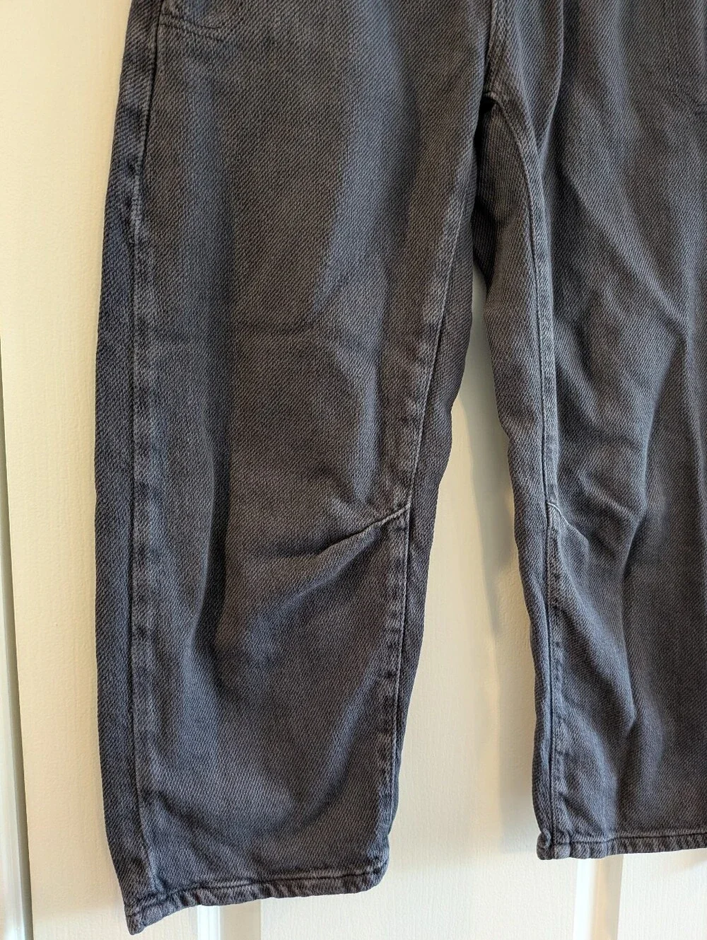 Free People We the Free Osaka Mid-Rise Barrel Jeans Baggy Pants Black Size 26